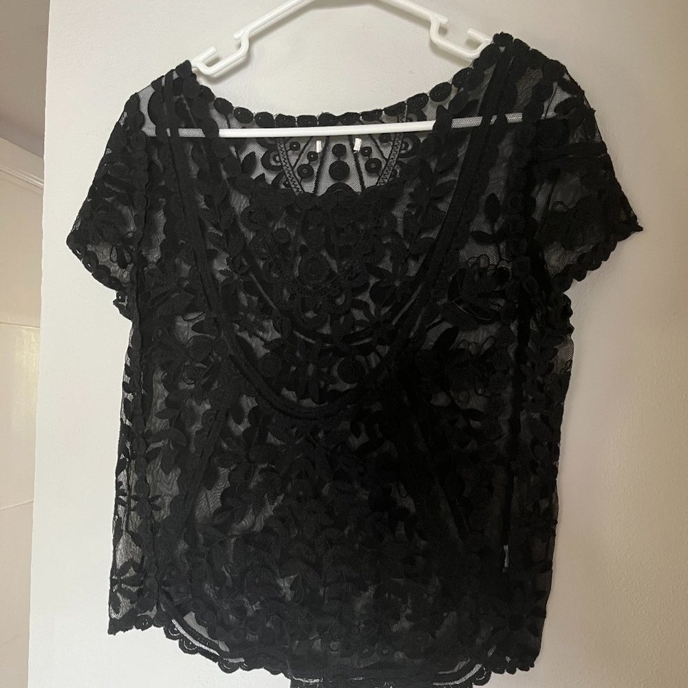 Black lace top